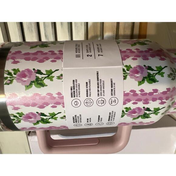 ThermoChill Floral Pattern 40 oz Tumbler with Handle - Picture 4 of 6